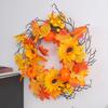 Halloween Harvest Festival Home Decoration Pumpkin Berry Door Hanging Vine Ring Thanksgiving Maple Leaf Wreath Decoration