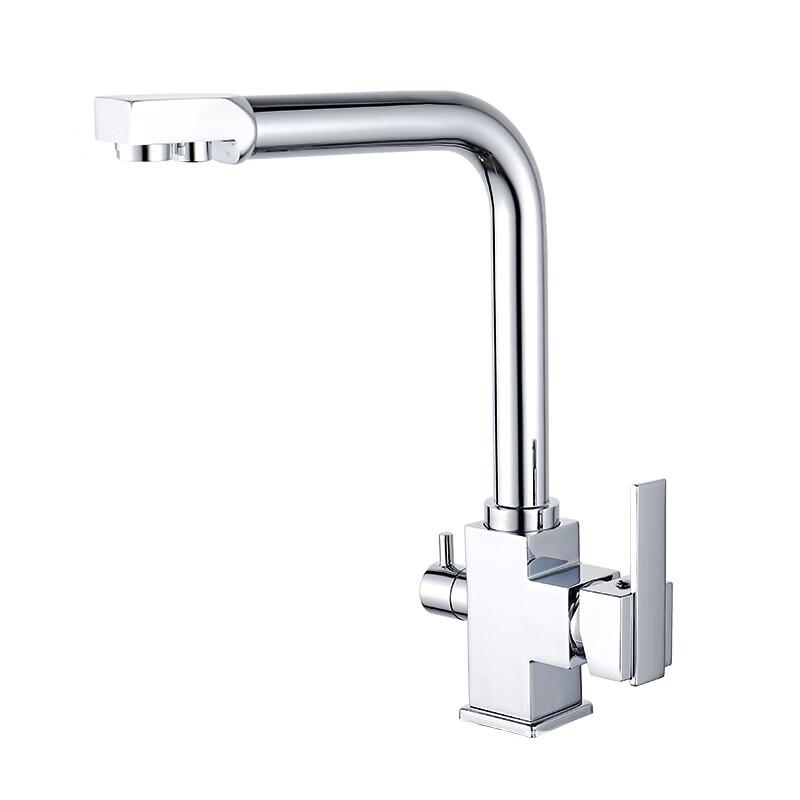 TLXT Golden Wall-Mounted Kitchen Faucet with Purifier