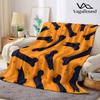 Orange Dog Bone Print Flannel Blanket Warm Soft Halloween Christmas Decorative Couch Warm Cozy All-Season Gift