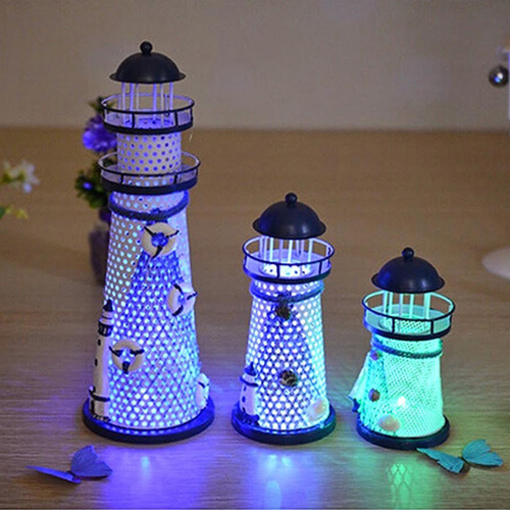 Beacon Decoration Lighthouse LED Lighthouse Realistic Shape Micro Landscape Garden DIY Statue Model Resin Craft Home Decor