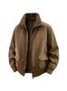 Herren Winter Lammwolle Doppelseitig Freizeit Revers Arbeitskleidung Jacke 7956