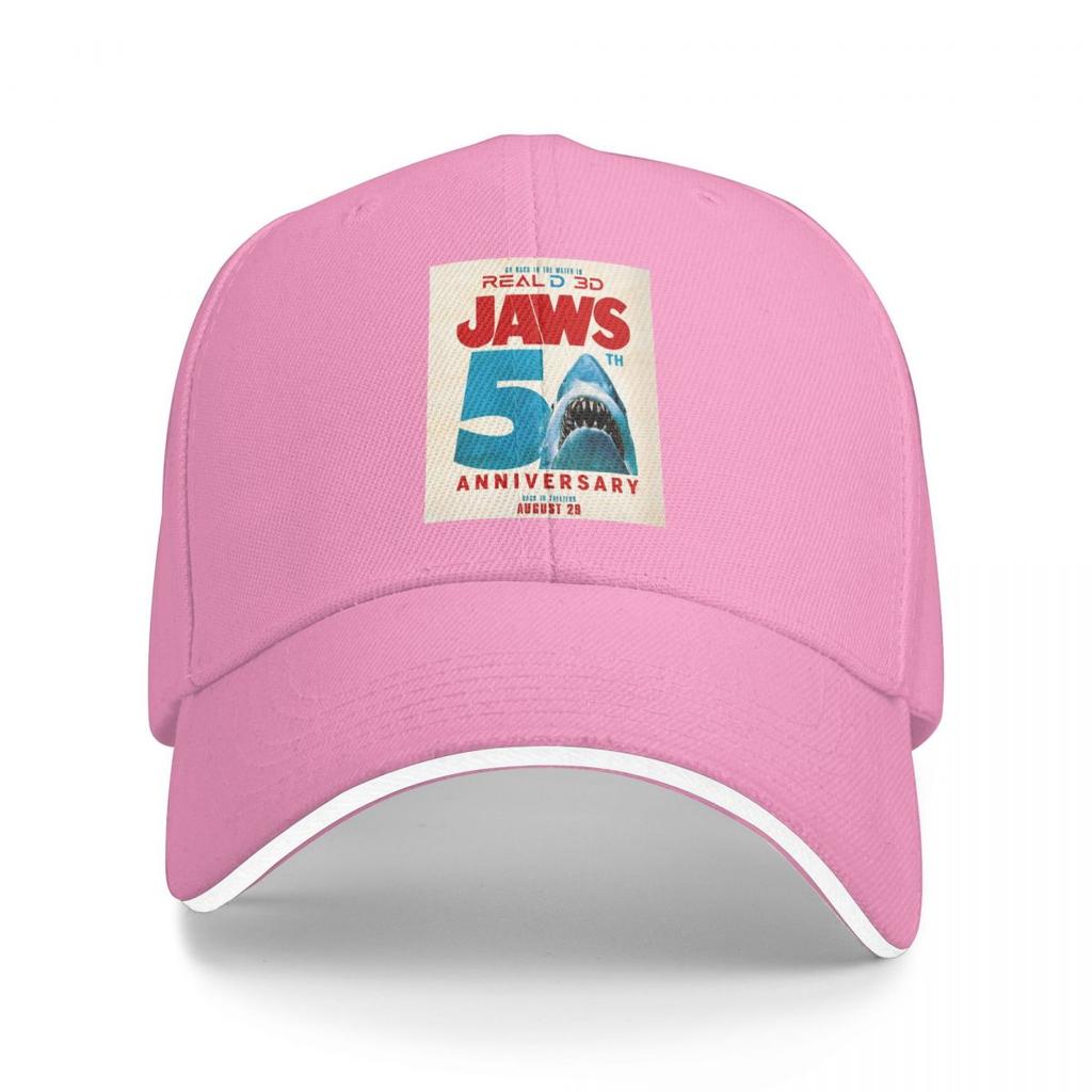 Unisex Baseball Hats Jaws 50th Anniversary Logo Movie Outdoor Streetwear Summer Sports Baseball Caps Hip Hop Cap Casquette Hats