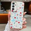 Blue Stars Bowknots Pattern Case For Samsung Galaxy A57 A37 A17 A56 A36 A26 A16 A55 A35 A15 A54 A34 A14 5G Leather Texture Silicone Cover