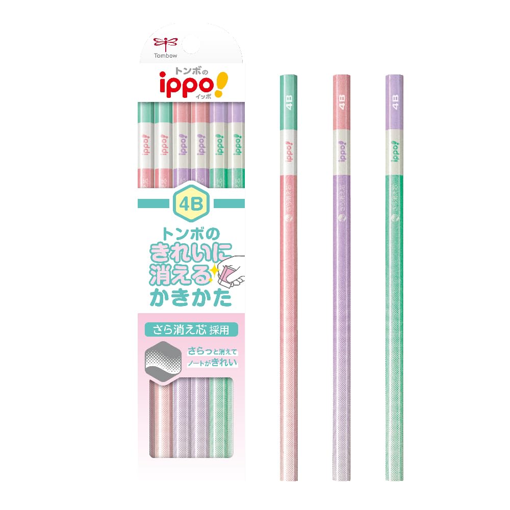 Tombow Pencil 4B Erasable Writing Pencils Erasing 1 Dozen Pink (Smooth Lead) KB-KSKW01-4B розовый
