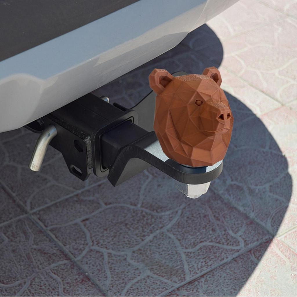 Trailer Hitch Cap Bear Head 2inch Trailer Hitch Plug Cover Car Accessories Cartoon Exterior For Towing Rv Trucks Boat Vehicles