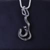 Trendy Men's Titanium Wheat Ear Cross Pendant Necklace with Long Pearl Chain