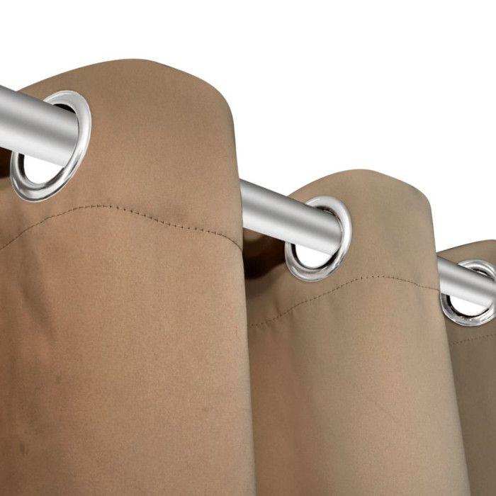 Rideau occultant - vidaXL - 135x175cm - Crème - 2 pcs - Œillets métalliques