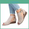 Stylish Women's Ladies Peep Toe Wedge Sandals Featuring Buckle Ankle Strap For Versatile Looks
