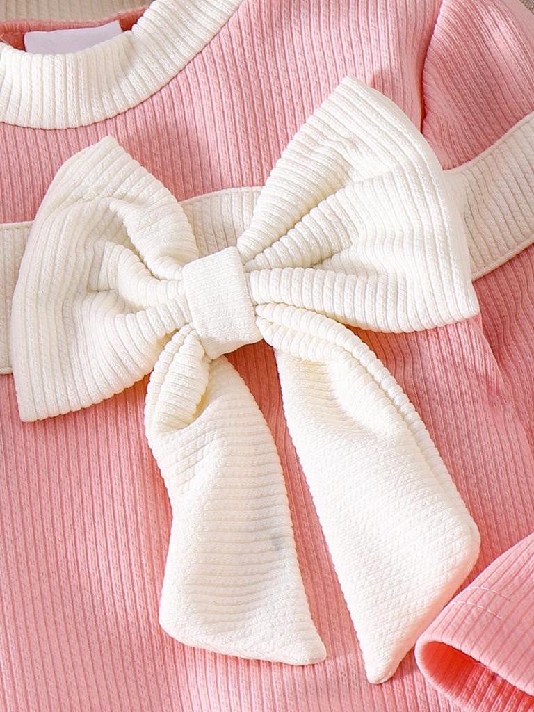 Pink Long-Sleeve Shirt & Pants Set for Girls - European & American Style