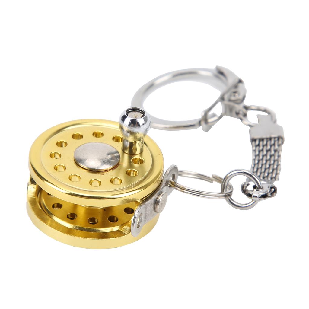 Aluminum Alloy Mini Fishing Reel Keychain Pendant Decorative Portable Fly Reel Key Ring