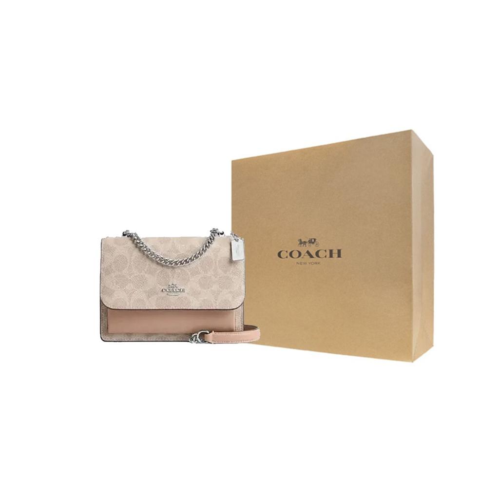 Coach Klare 18 Logo Buckle Closure Crossbody Bag Women crossbody bag Gray Brown CW206-SVPWH