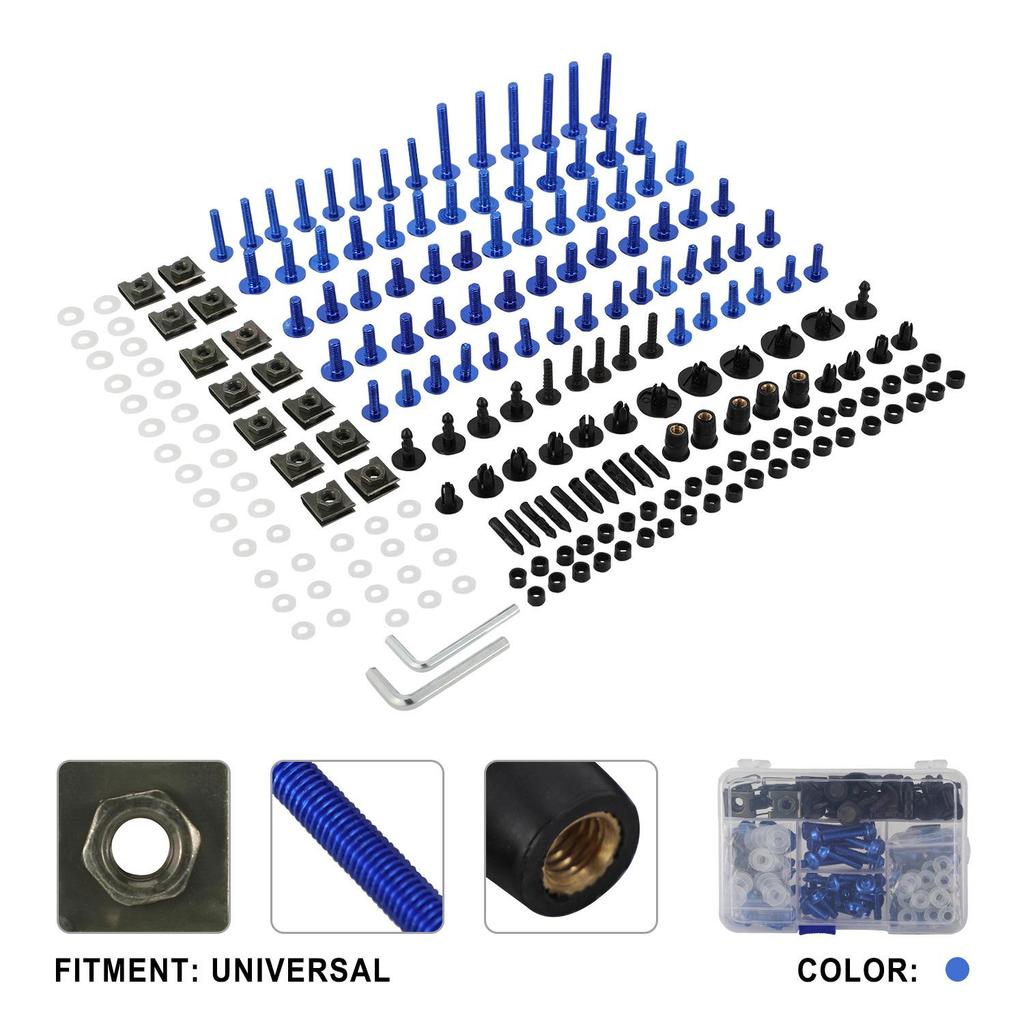Universal Colored Screws for Large-Displacement Motorcycles, Sports Cars, Full Body Fairings, and Shells