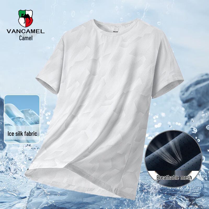 VANCAMEL Men s Ice Silk Breathable Textured T-Shirt 4XL