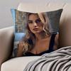 MMargot Robbie Cushion Cover Pillowcase Antidustmite Invisible Zipper Short Plush Sofa Cushion