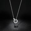 Titanium Steel Necklace Women'S Double Ring Roman Digital Rose Gold Collarbone Chain Cold Wind Simple Design Feeling Neck Chain