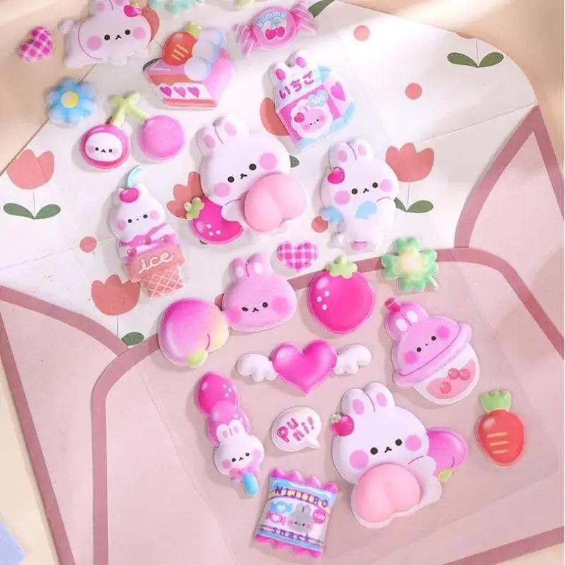 3D Fart Peach Stereo Sticker Kawaii Kids Cartoon Stereoscopic Lovely Animals Stickers Relieve Stress DIY Decor Supplies