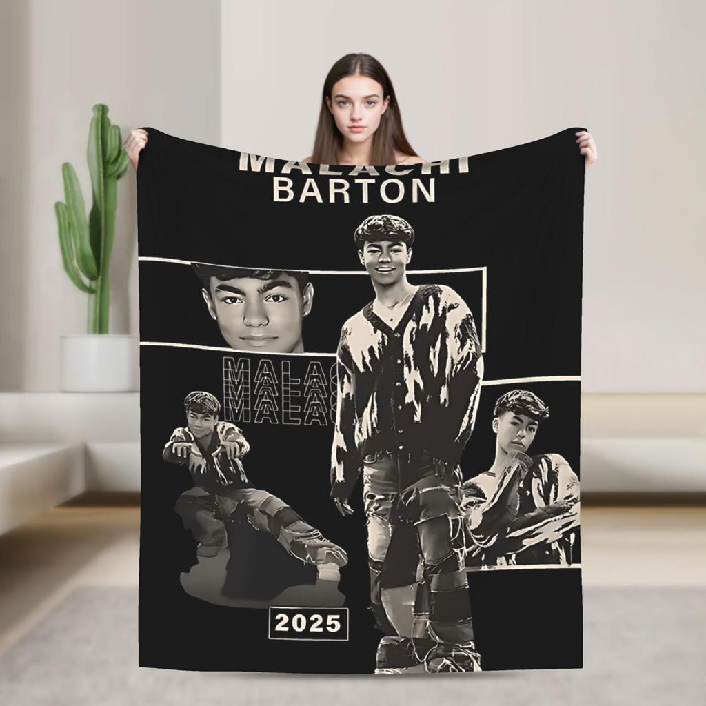 Malachi Barton Actor Tour Blanket Warm Soft Pattern Plush Throw Blanket For Bedroom Picnic Flannel Bedspread Bed Cover