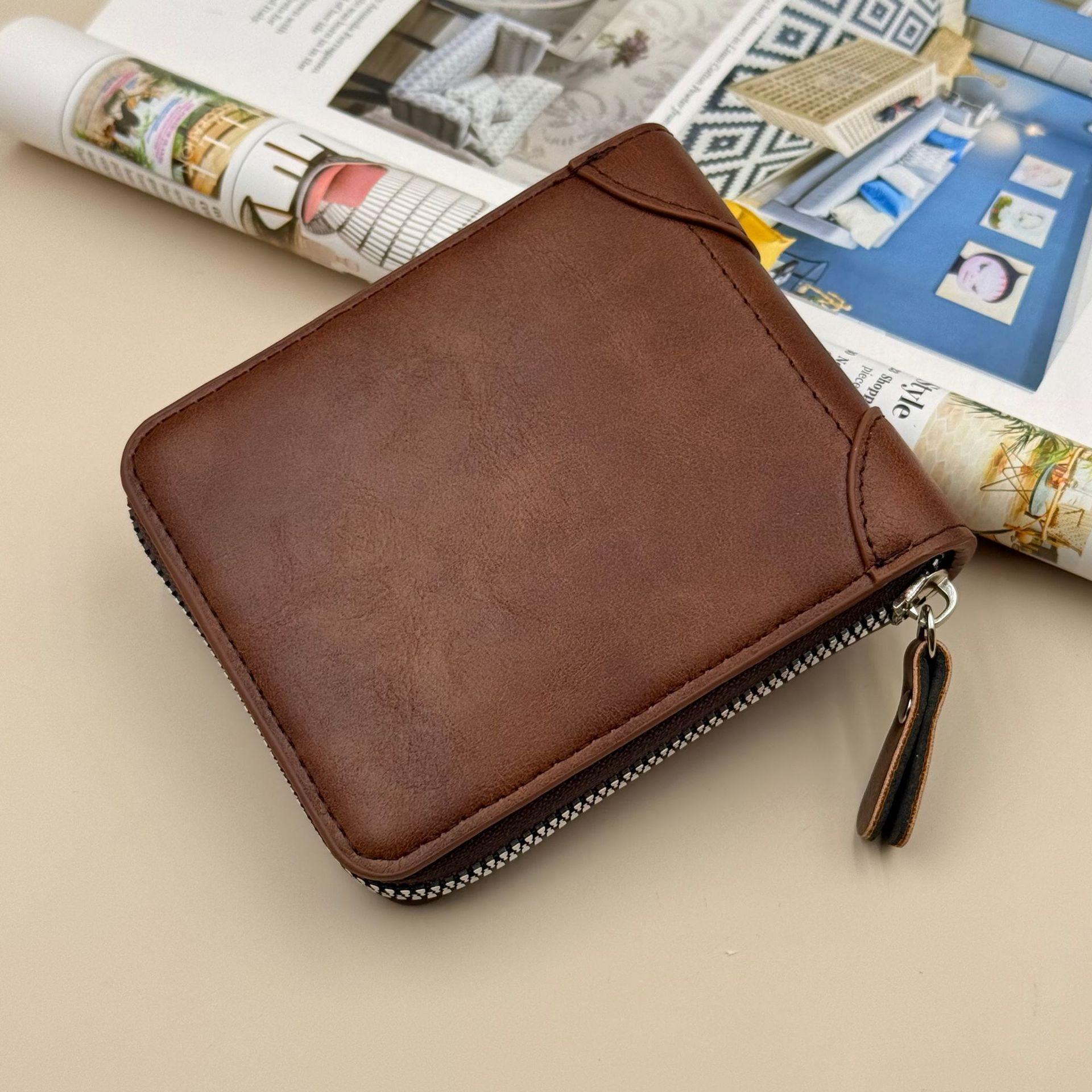 

Men s Large Capacity Multi-functional Crossbody Wallet with Zipper, Coin Purse, and Vertical Card Holder 11.5*9.5*2.5cm темно-коричневого