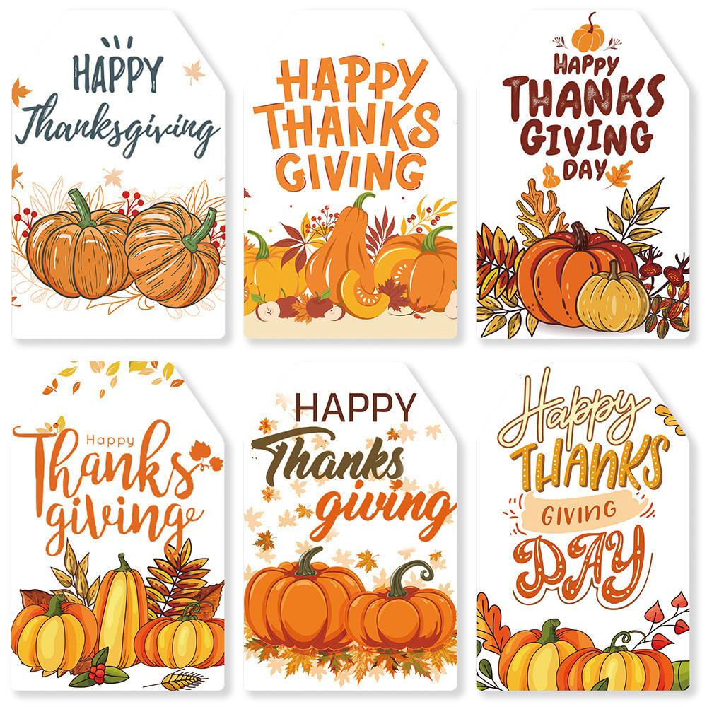 Turkey Thanksgiving Pumpkin Party Paper Gift Tags Set Event Decorations Hanging