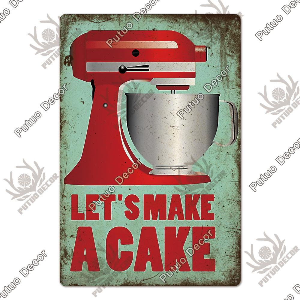 Putuo Decor Kitchen Slogan Vintage Tin Sign Plaque Metal Wall Art Stickers Cafe Kitchen Home Dinner Room Retro Poster Plate