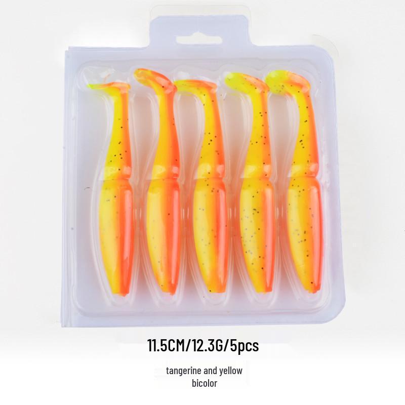 Locken: Zweiteiliger T-Schwanz Softbait für Mandarinfische, Kunstwurm mit hoher Dichte zum Meeresangeln.