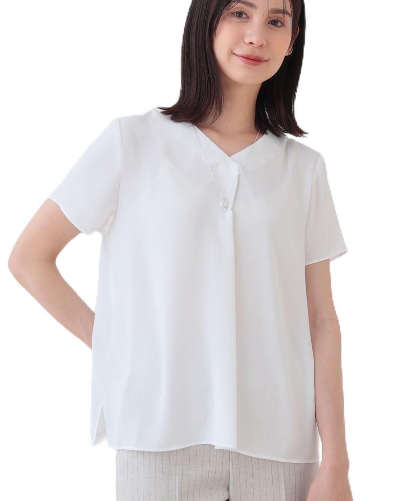 INDIVI Washable Tuck Blouse for White Size 38 12782523 Commuting, Women's, (001), (M),