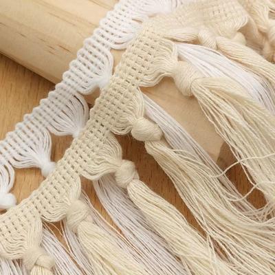 Boho Style Tassel Trim Ribbon 1Yard 11cm Wide Macrame Tassel Ribbon For Home Textile