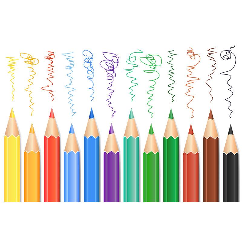 Bunter Bleistift Wandaufkleber Kinderzimmer Kindergarten Heim Wanddeko Selbstklebend