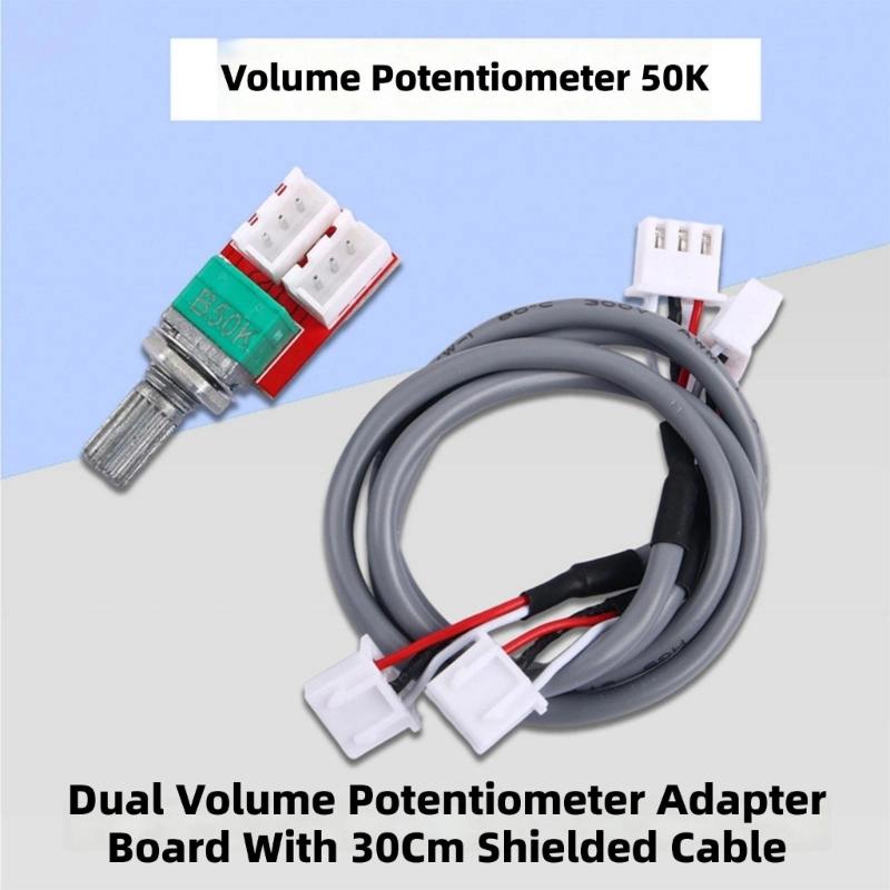 DIY Music Volumes Control Duplex 50K Adapter Board 300mm Shielded Cable Volumes Potentiometer For Power Project