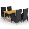 VidaXL 5-Piece Garden Dining Set Table and Patio Dining Chairs Outdoor Furniture Dining Furniture 3067774