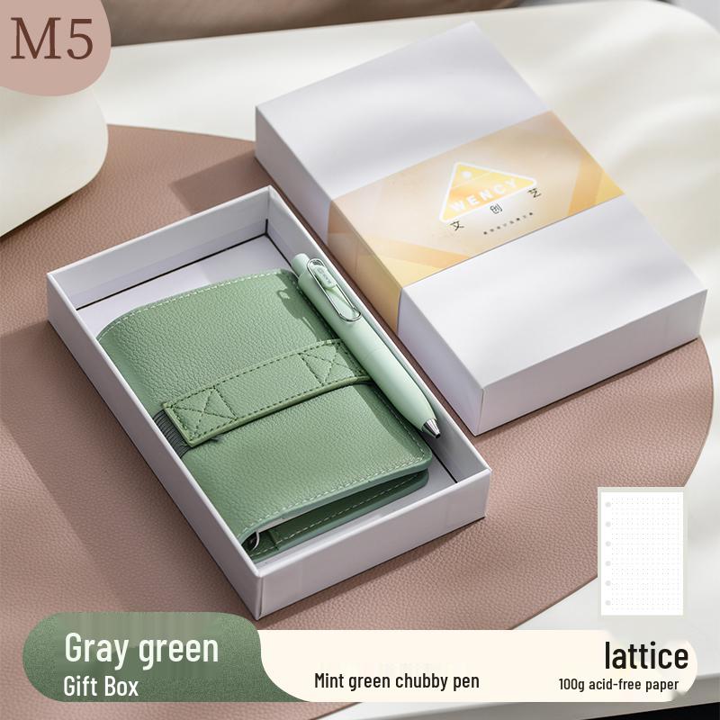 Кожаный M5-кольцевой скоросшиватель с тиснением под оленя и овцу: Портативный, съемный, минималистичный блокнот в стиле Ins.