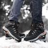 Unisex High-top Non-slip Waterproof and Velvet Warm Hiking Shoes Womens Snow Sneakers