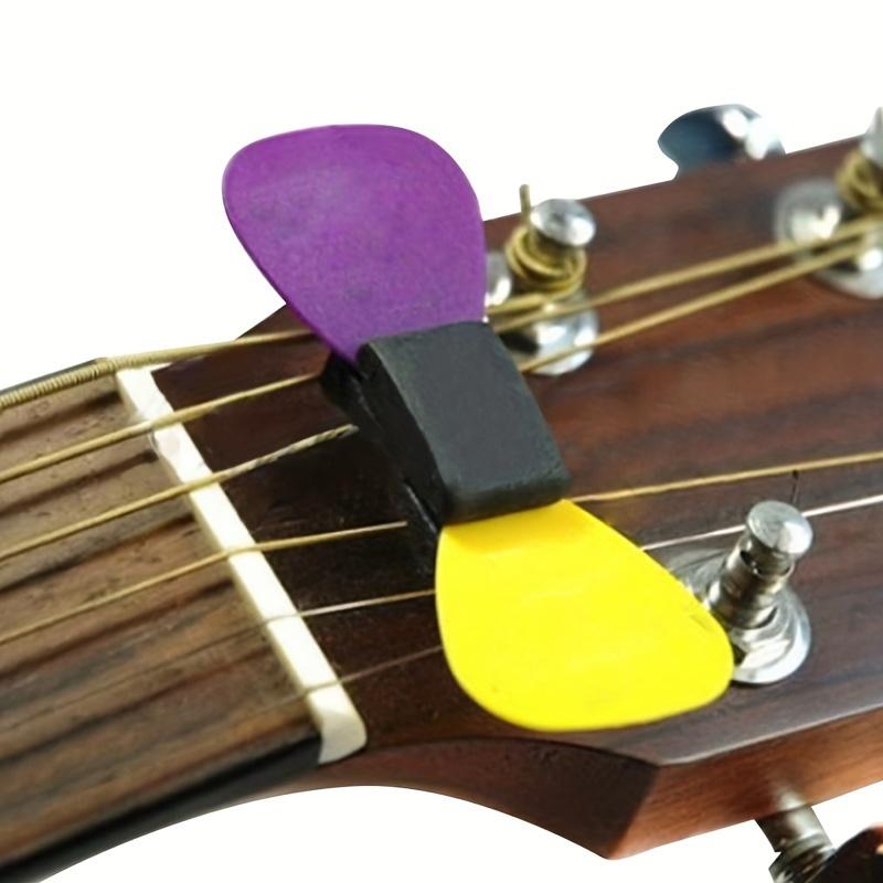 3pcs Silicone Guitar Pick Holder, Headstock Mounted Plectrum Grip for Guitar & Bass Additions – Secure & Durable Pick Keeper