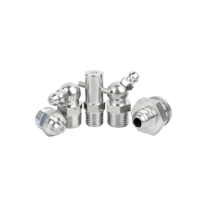 Metric & Imperial Thread Zerk Grease Fittings 304 Stainless Steel Straight Elbow Grease Nipple Lubrication Connector 10Pcs