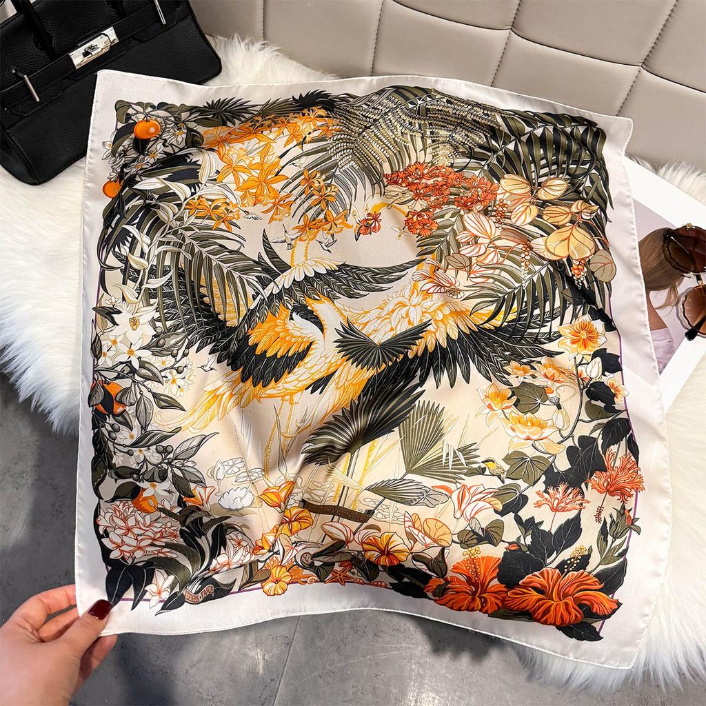 Fashion Square Fashion Foreign Style Small Silk Scarf Women'S Headband Decorative Scarf Dual-Purpose Small Square Scarf New Scarf