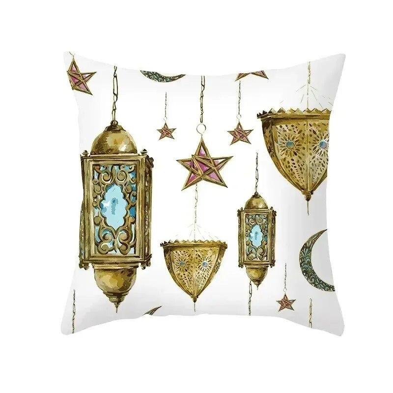 Eid Mubarak Decorative Cushion Cover Aid Ramadhan Decoration 2024 Islamic Muslim Decorative Ramadhan Eid Ramada Pillow Cover