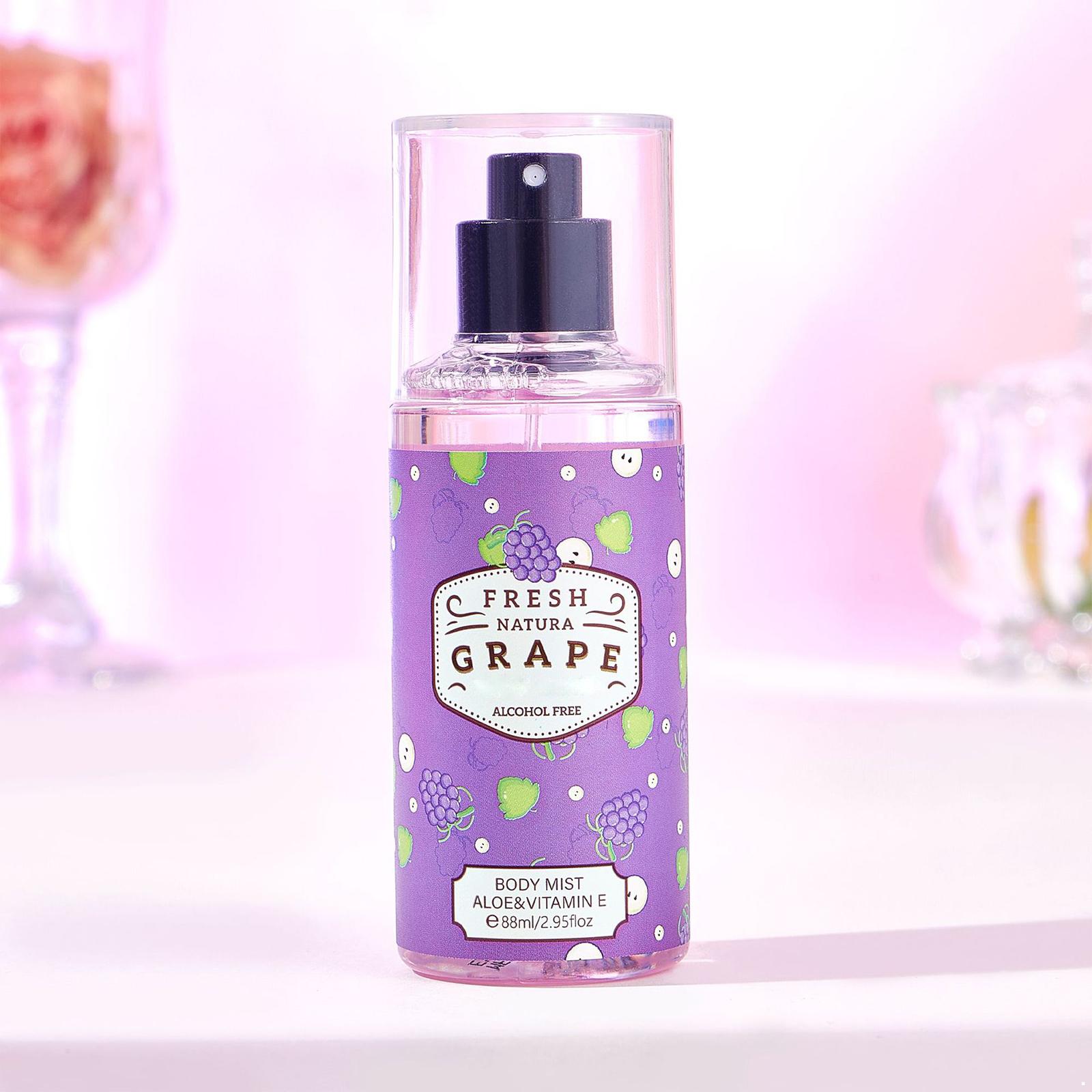 

88 мл Парфюмированный спрей для тела для женщин и мужчин Без спирта Ароматическая дымка с ароматом винограда и дыни для ежедневного использования и особых случаев One Size