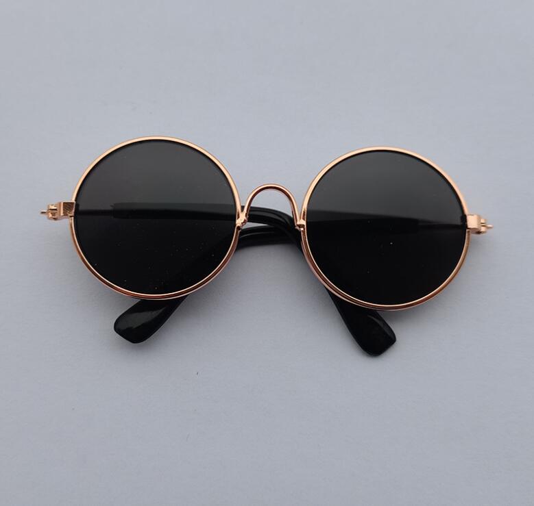 

Lovely Vintage Round Cat Sunglasses Reflection Eye Wear Glasses For Small Dog Cat Pet Photos Pet Products Props Accessories Decor чорний