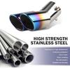 Dual Exhaust Tip, Stainless Steel Bending Muffler Exhaust with Bolt, 2.5" Inlet Dual Tail Pipe Muffler Tip, Exhaust Pipe Modification Accessories,