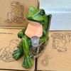 New Solar-Powered Frog Rocking Chair Resin Lamp - Creative Outdoor Courtyard/Balcony Ornament Gift