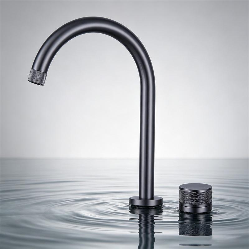 Separate Bathroom Faucet Sink Faucet Deck Mount Basin Faucet Mixer Tap Single Handle Rotary Control Cold And Hot Basin Faucet