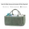 Braided Quilted Diaper Caddy Organizer Boho Nursery Storage Basket with Compartment Portable Handle Baby Wipes Diaper Bag Bin Newborn Essentials
