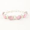 Natural Pink Cat's Eye Gemstone 925 Sterling Silver Jewelry Handmade Bracelet 8" RB-4-27