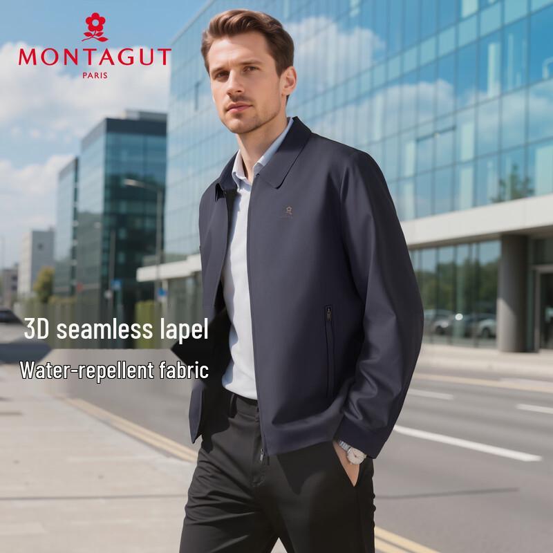 MONTAGUT Pánská klasická business bunda s klopou, odolná proti mačkání