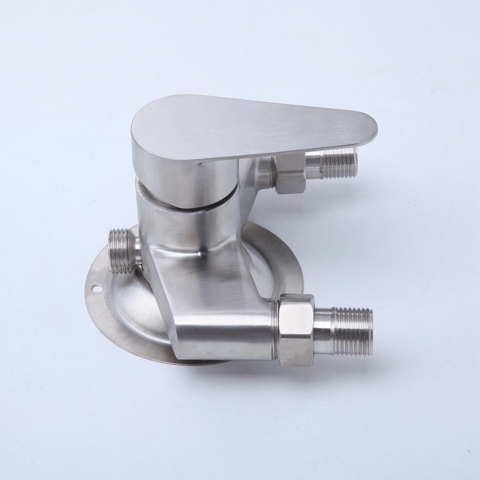 Triangular Exposed Shower Faucet with Hot and Cold Mixing Valve & Switchable Shower Head