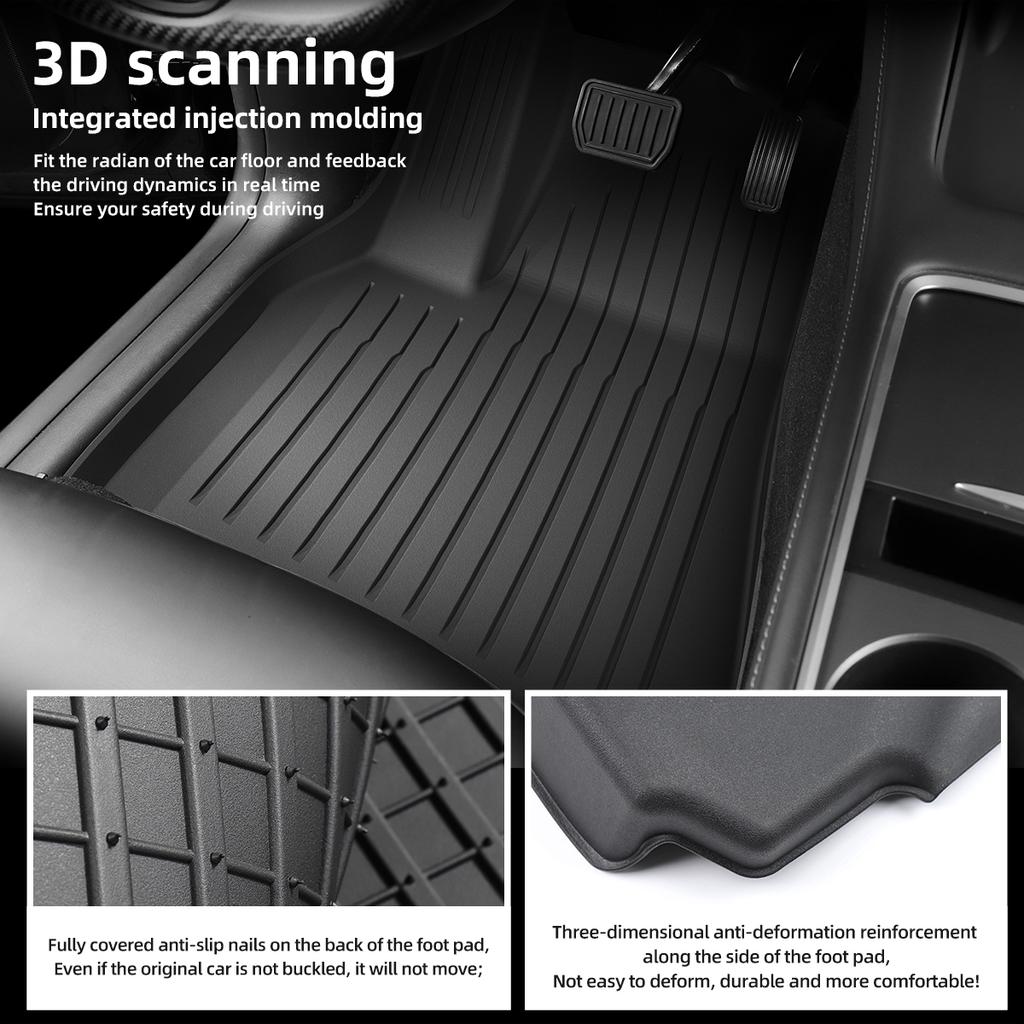 LUCKEASY Right Drive for Tesla Model 3 Model Y  2023 Car All-weather Floor Mat Trunk Pad Protective Interior Accessories