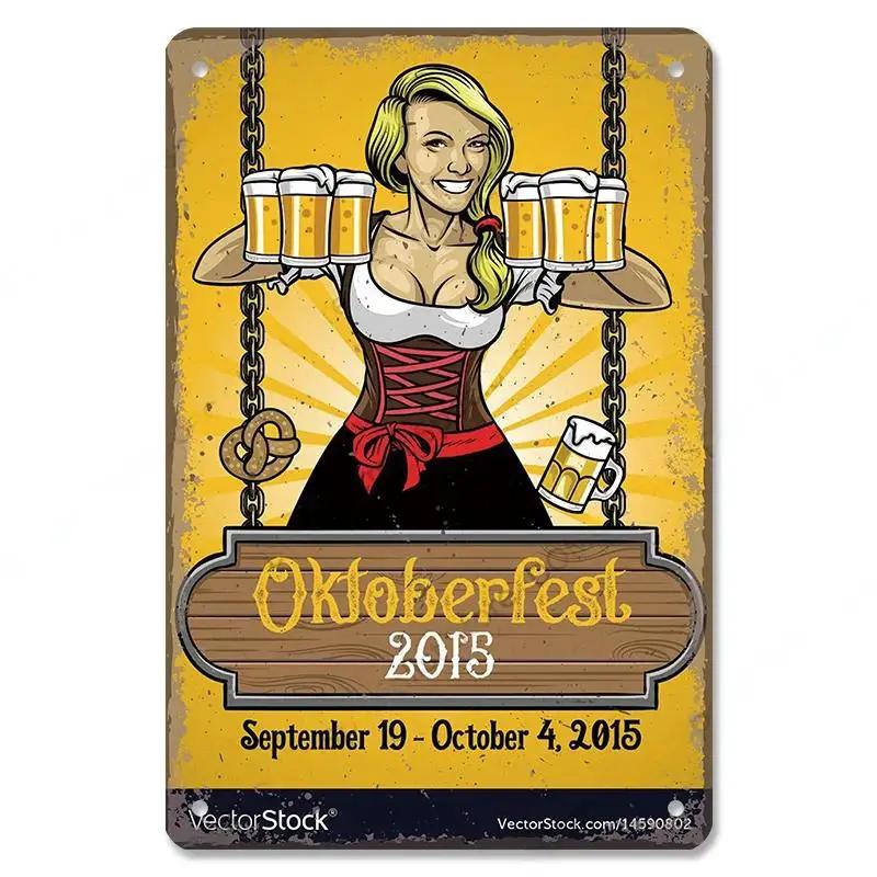 Vintage Metal Sexy Girl Pin Up Girls Plaque Tin Signs Cola Beer Airplane Metal Poster Retro for Bar Pub Club Home Wall Art Decor