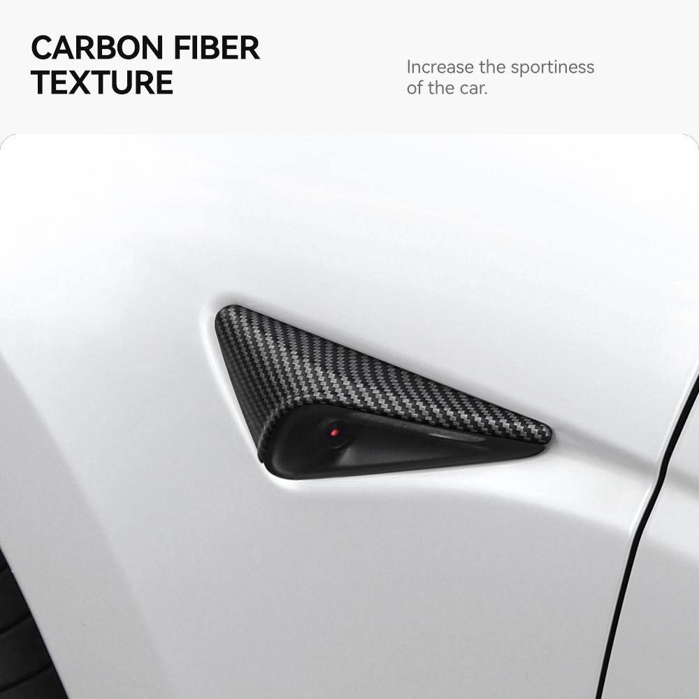 YZ Turn Signal Camera Trim Cover forTesla Model3Y 2025 2025 Accessories Side Leaf Board Protector ABS Matte Carbon Fiber Pattern