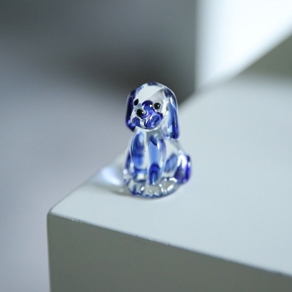 DIY Crystal Dog Figurines Mini Animal Statue Cute Puppy Ornament  Accessory Gift