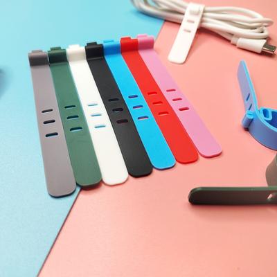 5 pz/set fascetta di fissaggio cavi in silicone fascetta avvolgicavo sganciabile